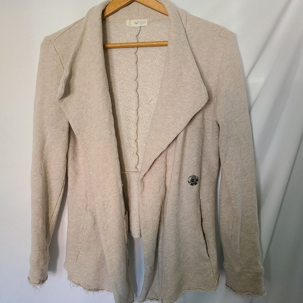 Stem‎ Beige 100% Organic Cotton Blazer Jacket Size XS